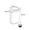 Poubelle en plastique recyclé à couvercle coulissant 25 litres