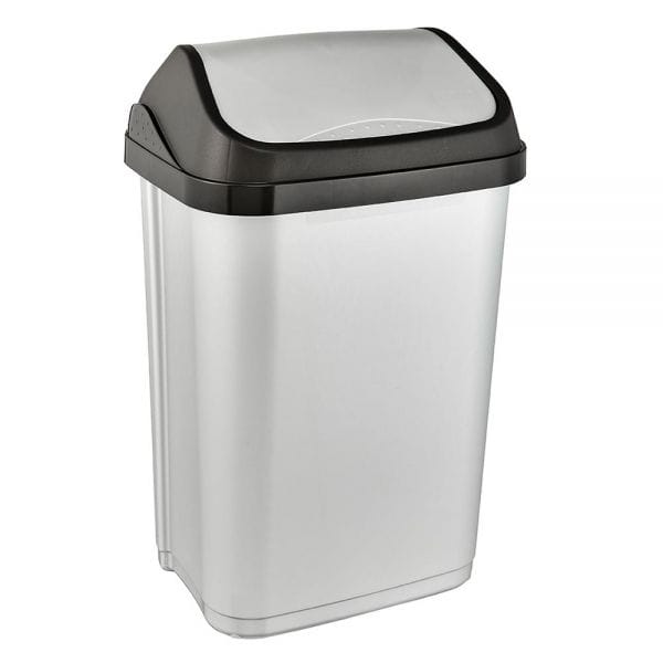 Poubelle en plastique recyclé à couvercle coulissant 25 litres