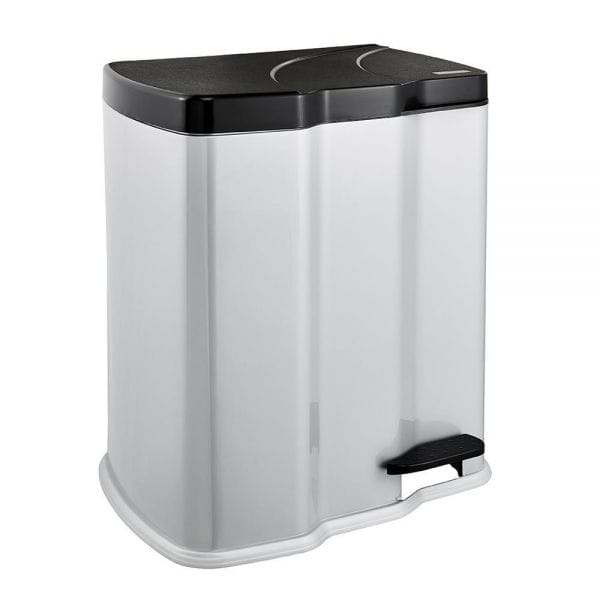 Poubelle à pédale avec 2 bacs 7 et 15 litres
