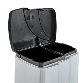 Poubelle à pédale avec 2 bacs 7 et 15 litres
