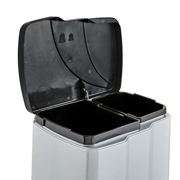 Poubelle à pédale avec 2 bacs 7 et 15 litres