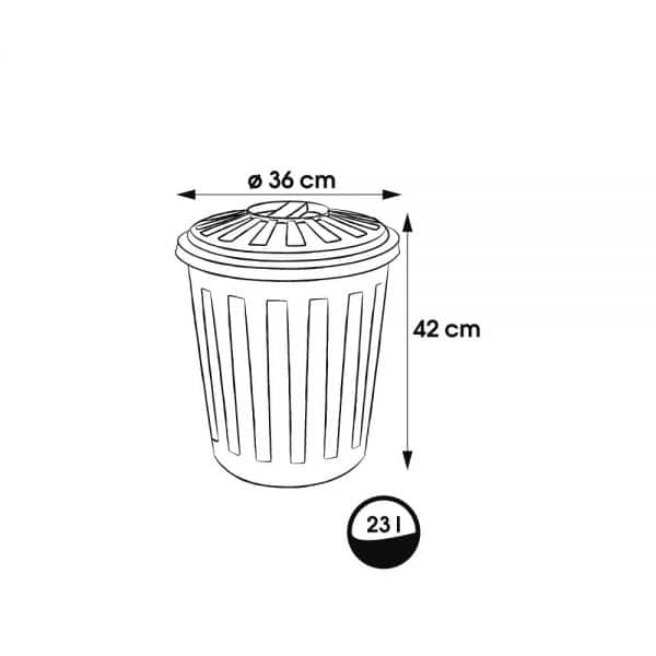 Poubelle Bassine Collecteur en plastique 23 litres