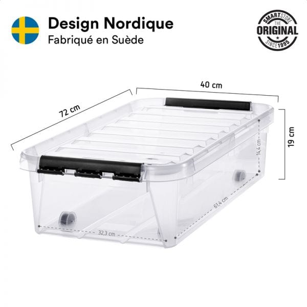 Boîte de rangement à roulettes 31 litres