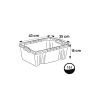 Caisse de rangement transparente plate 16 litres