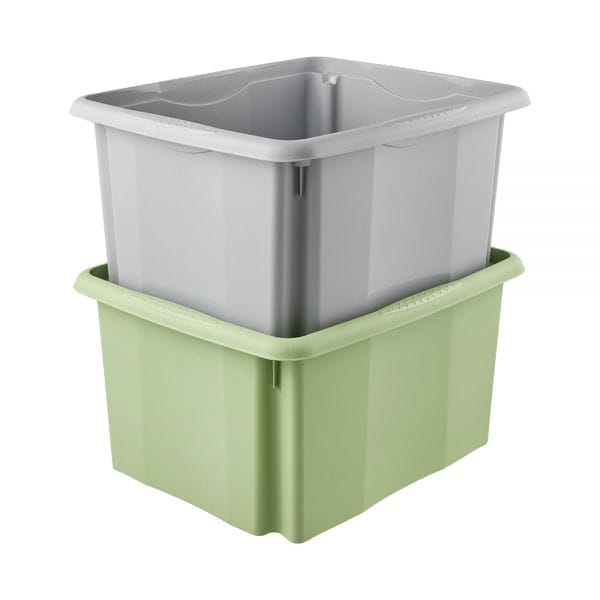 Bac de rangement gris en plastique recyclé 24 litres