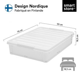 Boîte de rangement sous lit à roulettes 60 litres