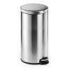 Poubelle ronde à pédale en acier inoxydable 30 litres