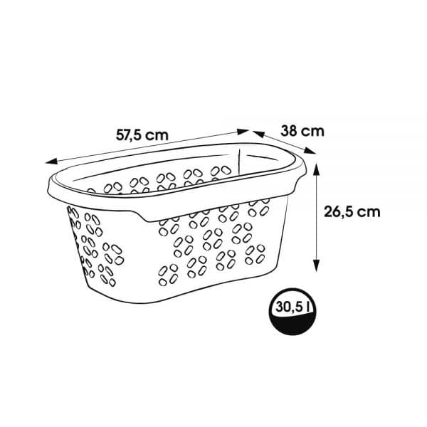 Corbeille à linge en Plastique 30,5 litres ergonomique