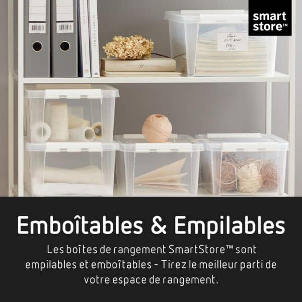 Boîte de rangement transparente 14 litres avec couvercle