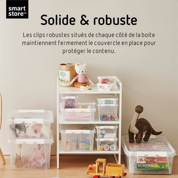 Boîte de rangement allongée avec casiers 3,5 litres