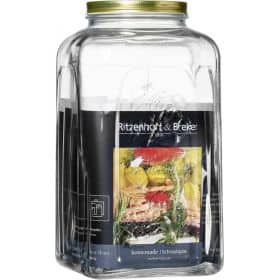 Grand bocal carré en verre avec bouchon à vis 5 litres