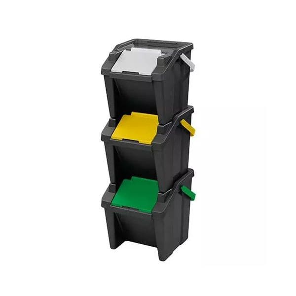 Poubelle à couvercle basculant vert, noire, jaune ou bleu 50 litres