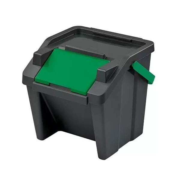 3 poubelles superposées pour tri verres papier plastique