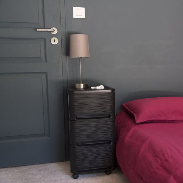 Tour de rangement en plastique moderne 3 tiroirs
