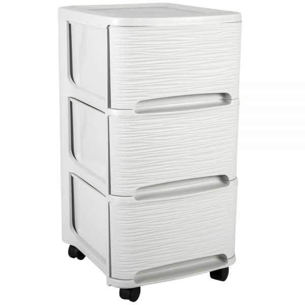 Tour de rangement en plastique moderne 3 tiroirs