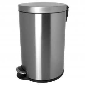 Grande poubelle salle de bain en inox 20 litres