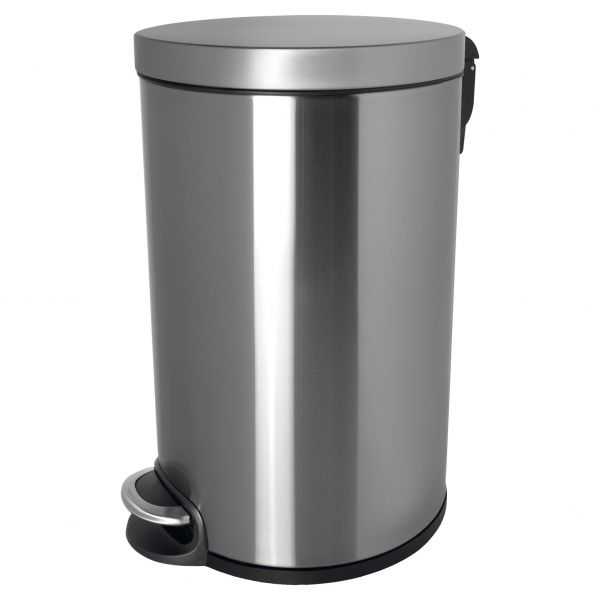 helit Poubelle à pédale "the silent", 12 litres, argent