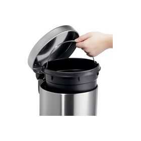 helit Poubelle à pédale "the silent", 12 litres, argent