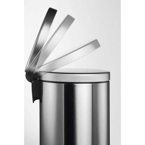 Poubelle ronde à pédale en acier inoxydable 12 litres