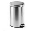 Poubelle ronde à pédale en acier inoxydable 12 litres