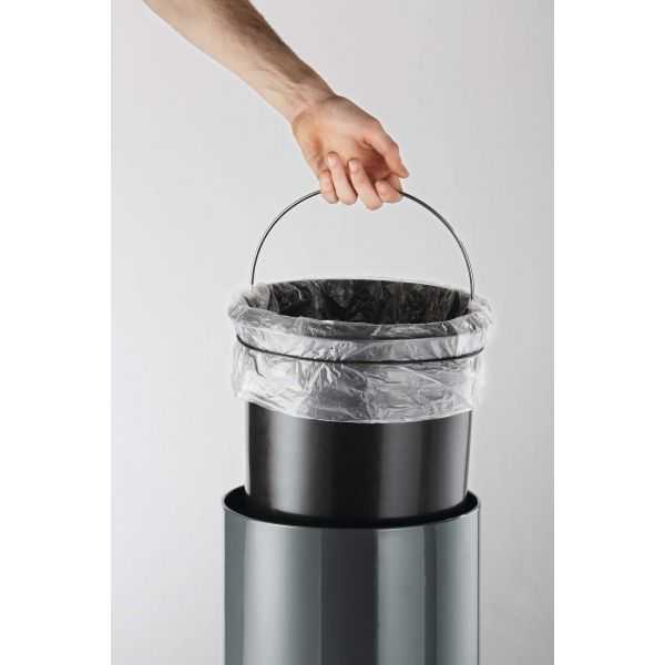 Poubelle ronde à pédale élégante anthracite 12 litres