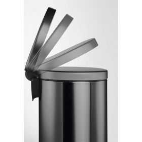Poubelle ronde à pédale élégante anthracite 12 litres