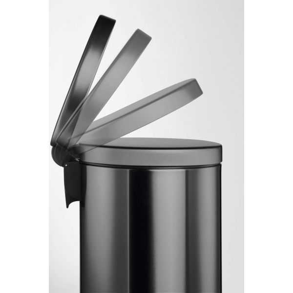 Poubelle ronde à pédale élégante anthracite 12 litres