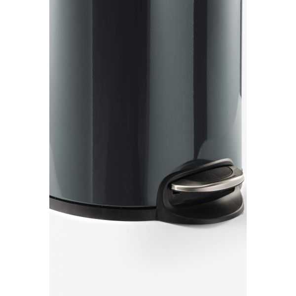 Poubelle ronde à pédale élégante anthracite 12 litres