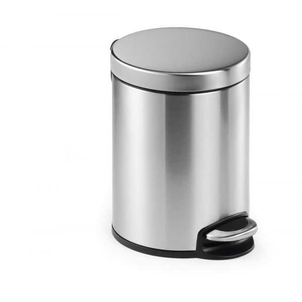 Poubelle ronde à pédale en acier inoxydable 5 litres