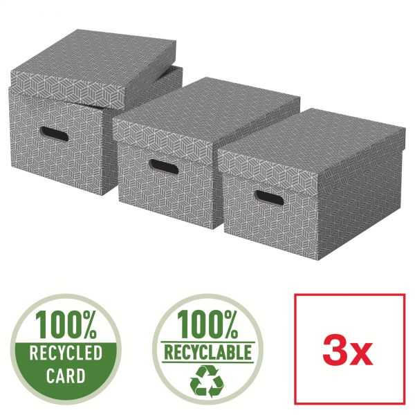 Lot de 3 boîtes en carton élégantes Home M