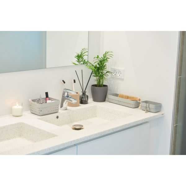 Panière de rangement en plastique pour salle de bain M