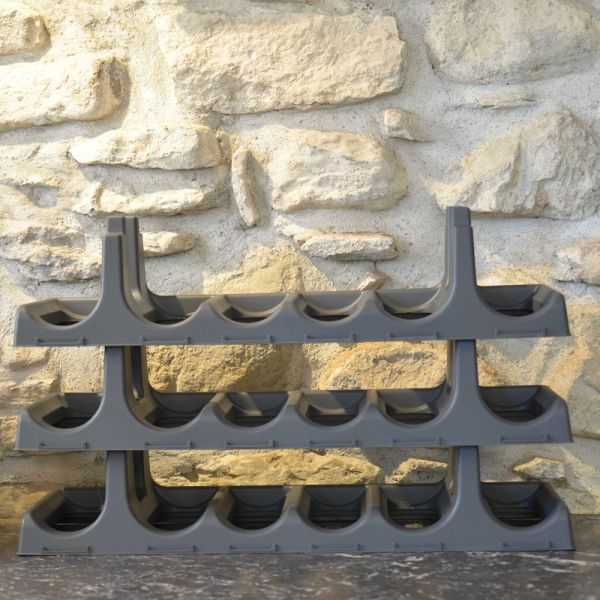 3 Supports Range Bouteilles empilables 18 Bouteilles