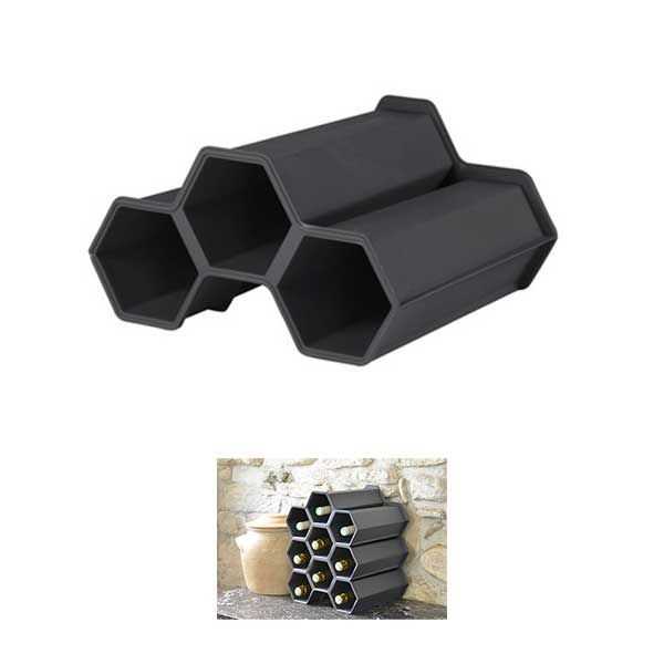 Mini-rangement empilable pour 3 bouteilles