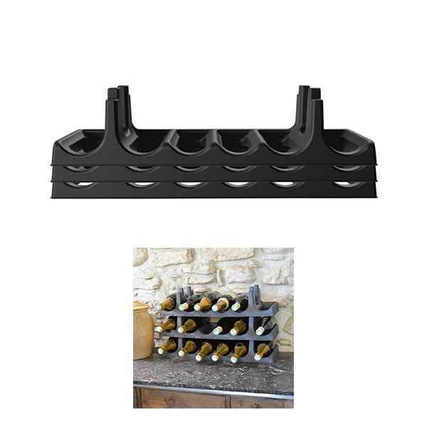 3 Supports Range Bouteilles empilables 18 Bouteilles