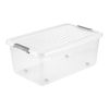 Boite transparente avec couvercle clips et roulettes 37 ou 56 litres