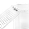 Grande Caisse transparente avec couvercle clips et roulettes 74 litres