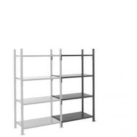 Rayonnage Charges lourdes Kit suivant 4 étagères en tôle 2000x1260x1000 mm Fliplus