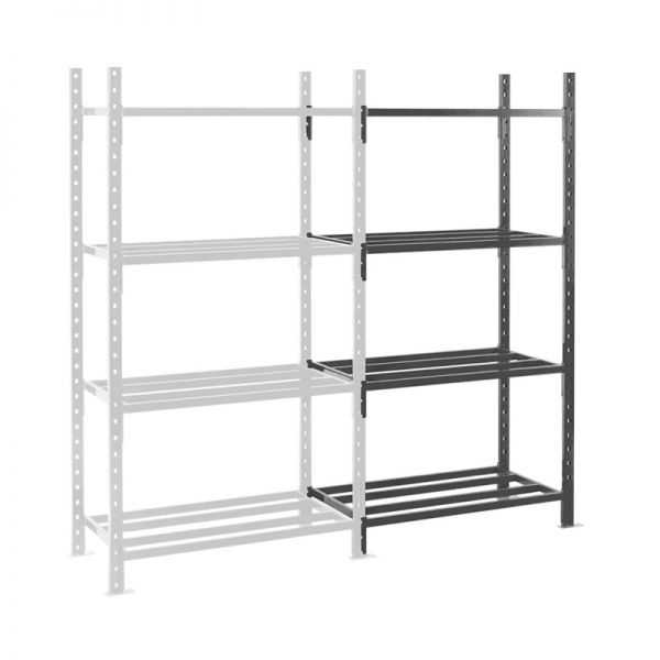 Rayonnage Charges lourdes Kit Suivant 4 étagères tubes 2000x1010x800 mm Fliplus