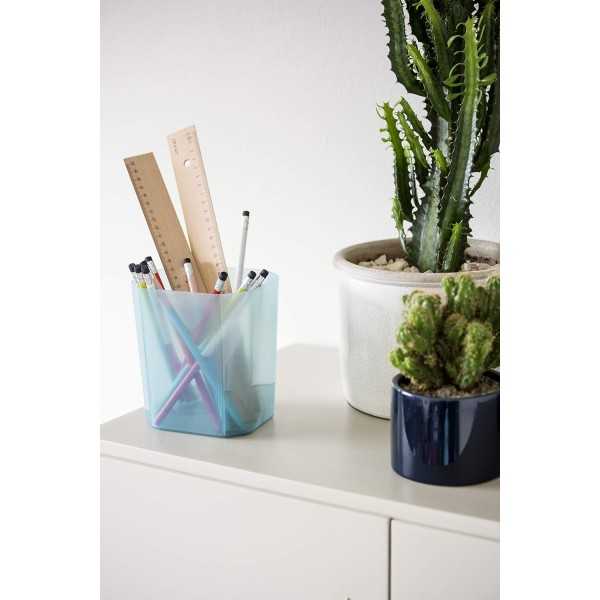 Boîte de rangement transparente avec 6 casiers de couleurs