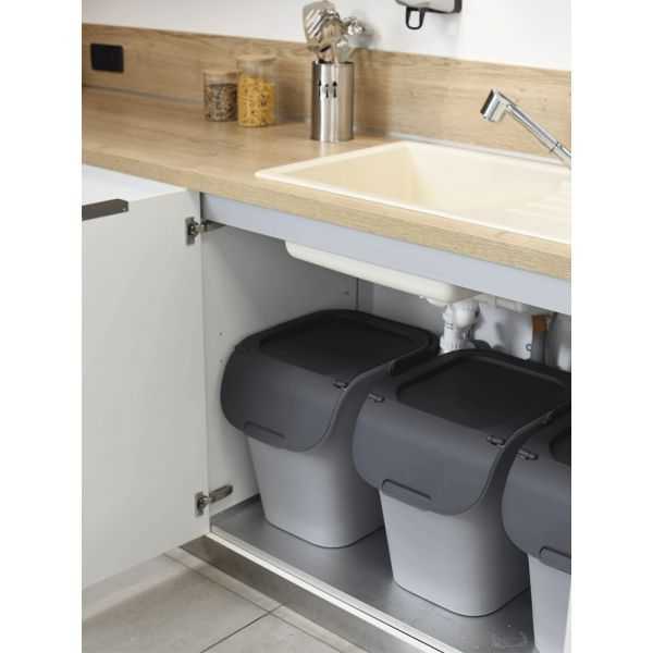 Poubelle à tri avec grande ouverture 40 litres