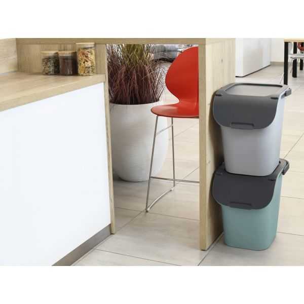 Poubelle à tri avec grande ouverture 40 litres