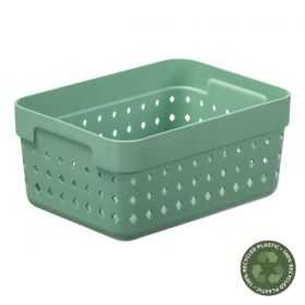 Corbeille de rangement élégante en plastique recyclé L