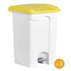 3 Poubelles à tri à pédale 45 litres pour Sac 120 litres