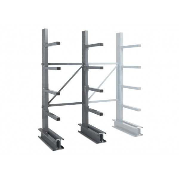 Rayonnage Cantilever Mi-lourd 5 nvx 1 côté H. 2,5m x L.1m x P.600