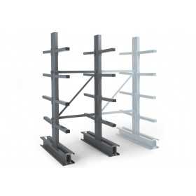 Rayonnage Cantilever Mi-lourd 10 nvx 2 côtés H. 2,5m x L.1m x P.600