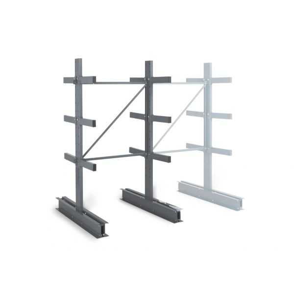 Rayonnage Cantilever léger 8 nvx 2 côtés H. 2m x L.1m x P.700