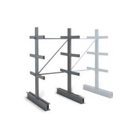Rayonnage Cantilever léger 8 nvx 2 côtés H. 2m x L.1,25m x P.700