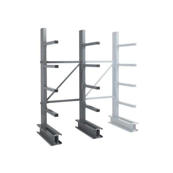 Rayonnage Cantilever Mi-lourd 5 nvx 1 côté H. 2,5m x L.1m x P.700