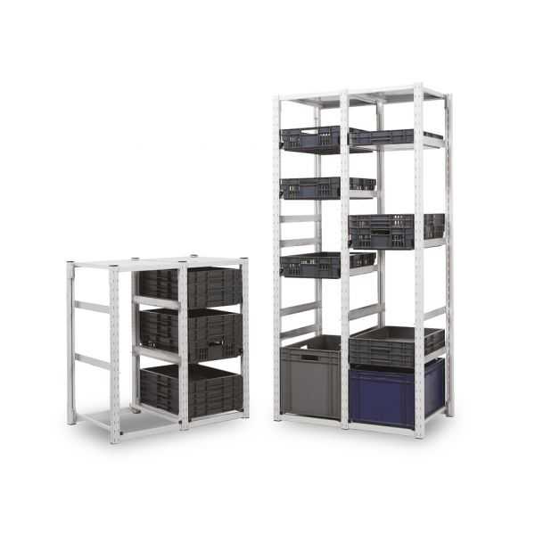 Porte-Bacs Norme Europe kit départ H. 2000 mm pour bacs 600 x 400 mm