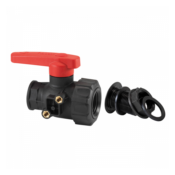 Vanne 30 L/min avec raccord pour bacs grands volumes 100 L à 220 L